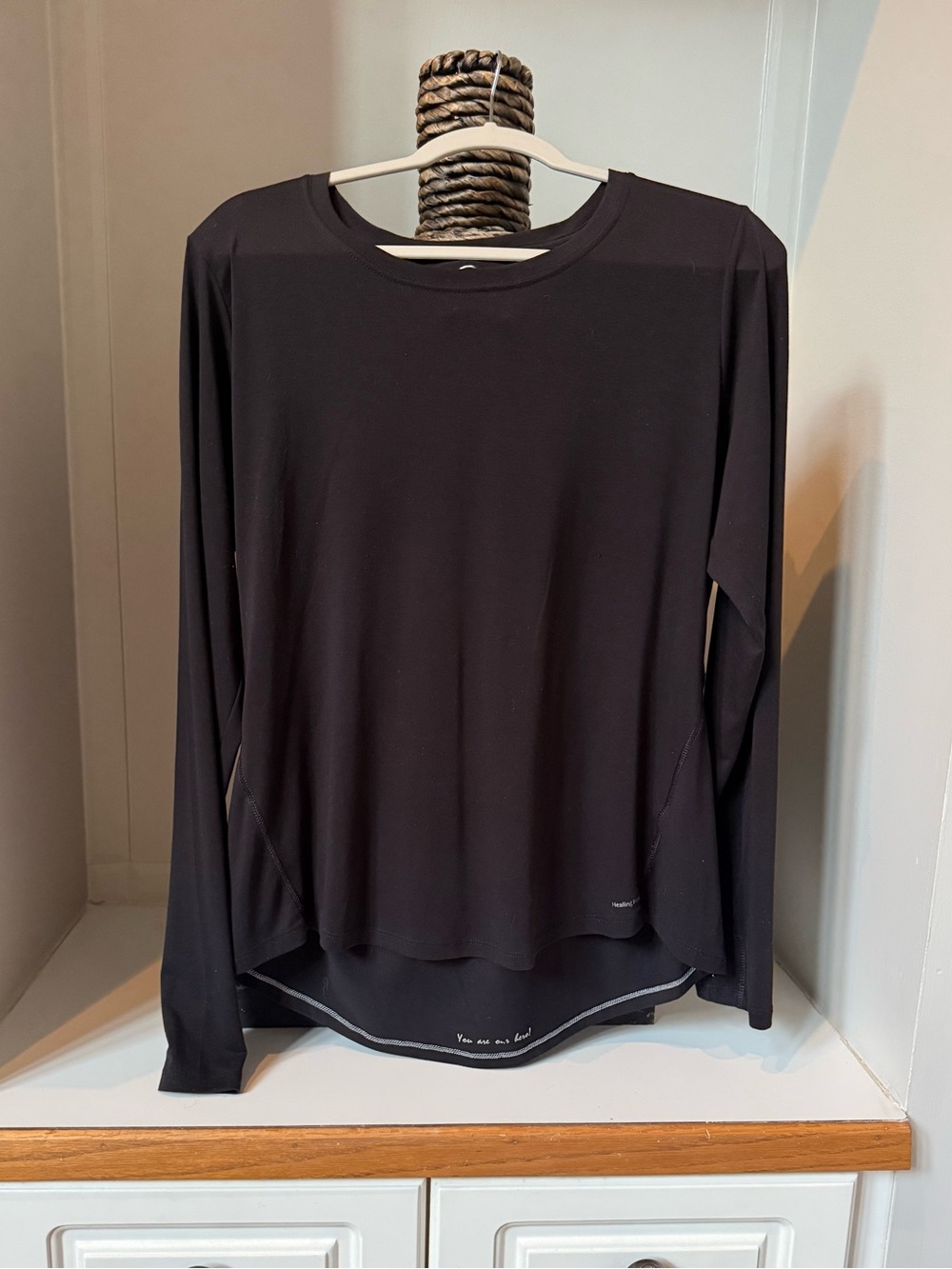 Healing Hands Mackenzie Long Sleeve Underscrub Top Black L